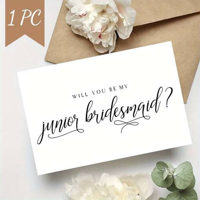 TEMU 1pc Elegant Bridesmaid Proposal Card - "will You Be Bridesmaid?" - Unique Wedding Announcement & Gift, 4.72" X 7.08", Paper Material, Bridal Showers Or Birthdays