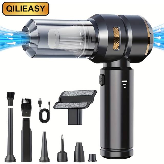 TEMU Qilieasy: 100w High Power Wireless Handheld Vacuum Cleaner, 16000pa Strong Suction Mini Car Vacuum With 2000mah*3 Rechargeable Batteries For Home And Car Carpet Stair Pet Hair Deep Cleaning