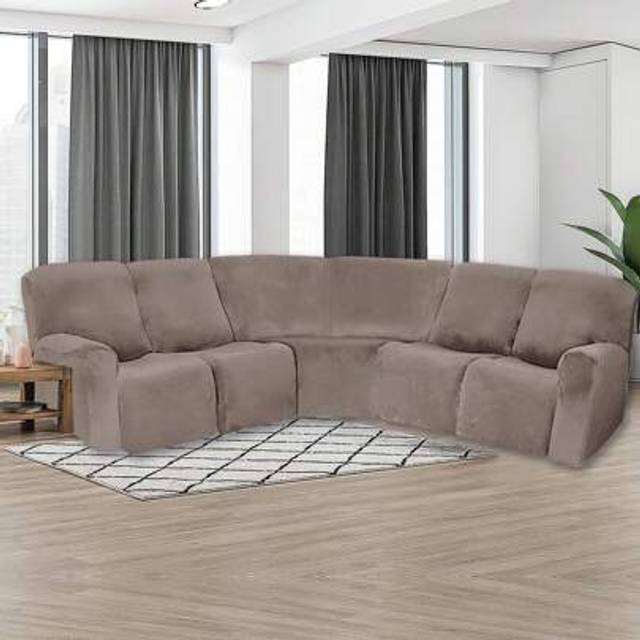 SHEIN 5-Seat Corner Sofa Cover Velvet Stretch Sectional Cover Recliner Sofa Protector 7-Piece Velvet Sectional Sofa Covers Recliner Sofa Cover Newest Design