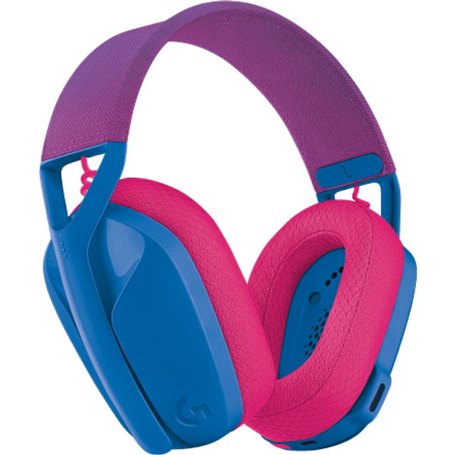 Logitech G435 LIGHTSPEED trådlös Bluetooth gaming headset- lättviktiga hörlurar Over-ear, inbygg mikrofon, 18 timmars batteri, kompatibelt med Dolby Atmos, PC, PS4, PS5, mobil - Blå