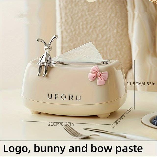TEMU 1pc Design Tissue Box Cover, Round Plastic Napkin Dispenser, Desktop Tissue Holder For Bathroom, Living Room, Bedroom - Home Decor Accessories