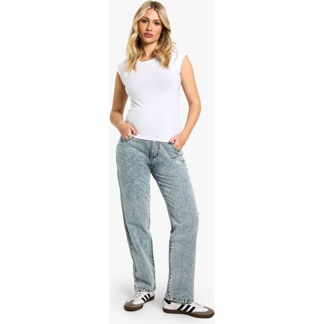 Womens Maternity Over The Bump Mom Jeans - Blue - 10