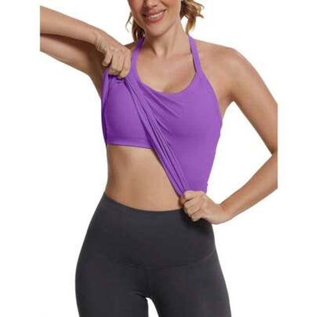 SHEIN Seamless Workout Tank Tops With Built In Bra,Racerback Athletic Tank Tops Ribbed Soft Yoga Shirts