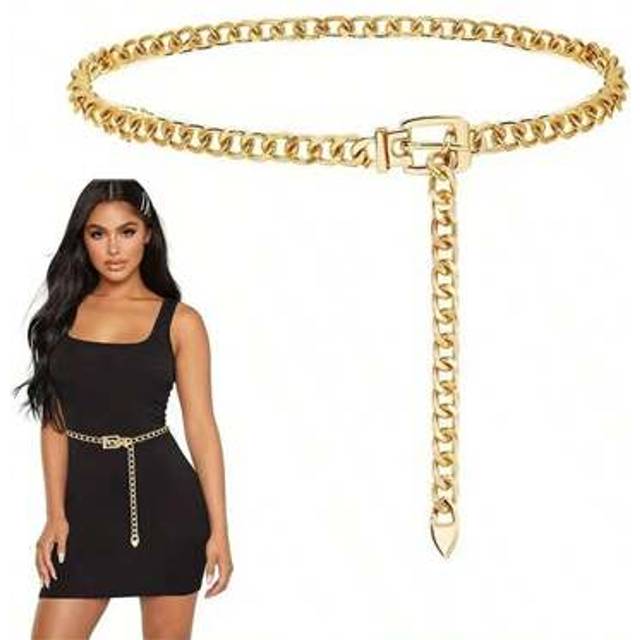 SHEIN Plus Size Thick Chain Waist Belt, Fashion Metallic Accessory For Dress, Shirt, Outfit Summer, School Fall, Autumn, Halloween