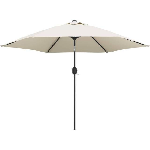 vidaXL LED Cantilever Garden Parasol 3 m Sand White