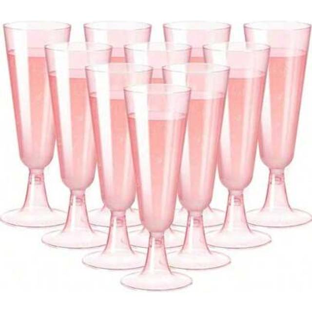 SHEIN 25/50pcs Champagne Flutes Plastic Champagne Flutes Reusable,Soft Drinks Cups Glitter Champagne Flutes Reusable Stemmed Party Wine Cups Cocktails,For G