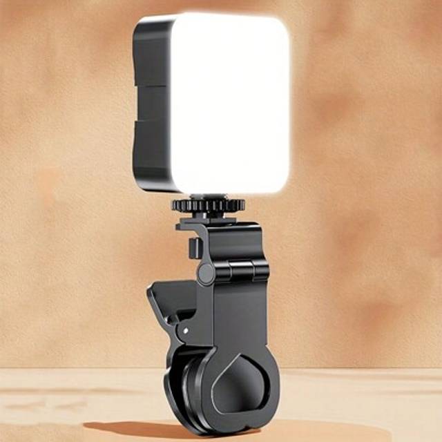 SHEIN 1pc Portable Mini Clip-On Fill Light, Selfie Ring Light LED Light Portable LED Video Light Dimmable, Camera & Camcorder Vlogging For Photo Selfie Vide