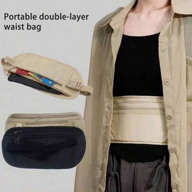 SHEIN 1pc Anti-Theft Waist Pack Pouch With Passport Holder For Travel, Outdoor Sports, Running