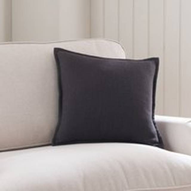 Westcott Cotton Slub Square Cushion - Black