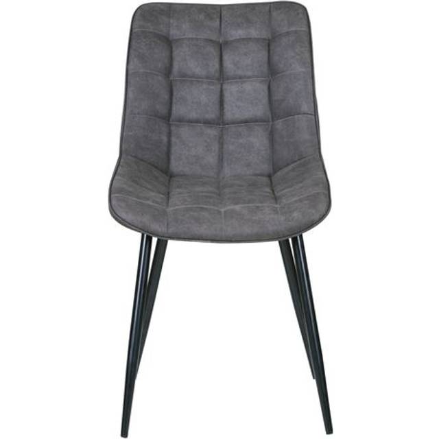 Mcc Direct - set of 2 Faux Matte Suede Leather Dining Chairs with Padded Seat and Metal Legs alba grey