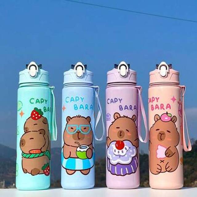 SHEIN 1pc 800ml Carpaball Plastic Tumbler Cup With Straw, Outdoor Camping Water Bottle, Gradient Color Large Capacity Portable Cute Office Water Cup For Wom