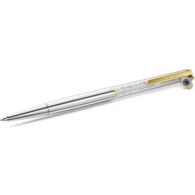 Crystalline ballpoint pen, Evil eye, Gold tone, Mixed metal finish - White - OS