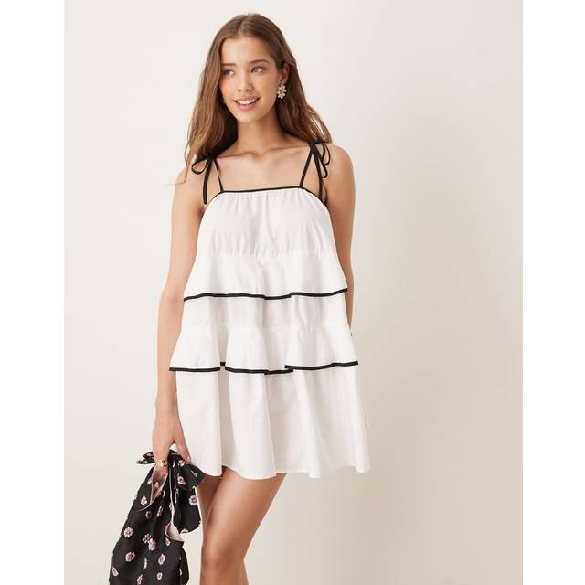 Sister Jane Flounce Ruffle Mini Dress, White