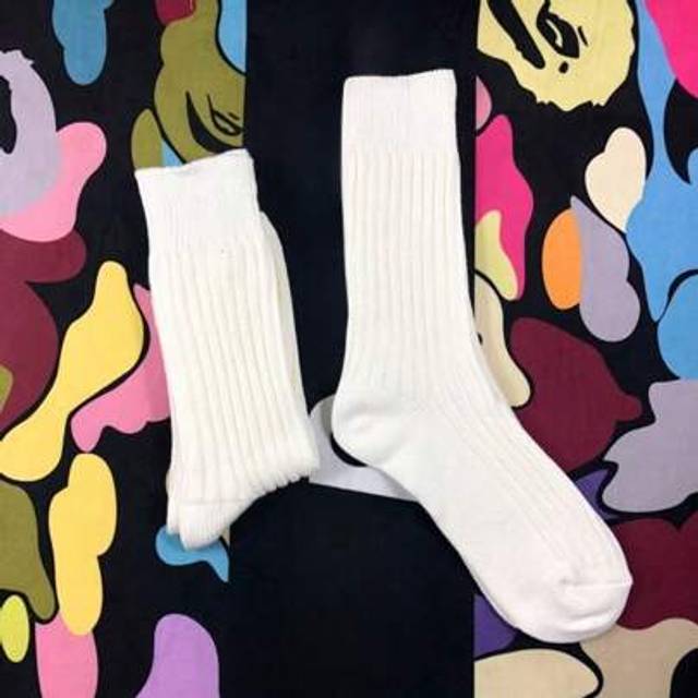 SHEIN 1 Pair White,Fashion Sports Socks Mid-Tube,Knee-High Socks,Women/Men, Couple Socks,Crew Socks Suitable Spring Fall Summer, Double Knitting Process, Fo