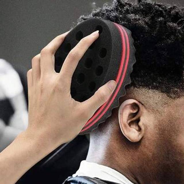 SHEIN Oval Double Sides Magic Twist Sponge Brush For Dreadlocks, Afro Coils Sponge Brush, And Curls - Two Sides With Big And Small Holes,Breathable Perm Sty