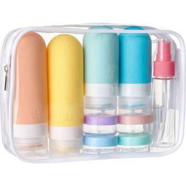 SHEIN [17PCS Travel Bottles Set]Leakproof Silicone Toiletry Containers - Refillable Cosmetic Bottles For Shampoo, Lotion & Soap With Storage Bag | TSA Appro