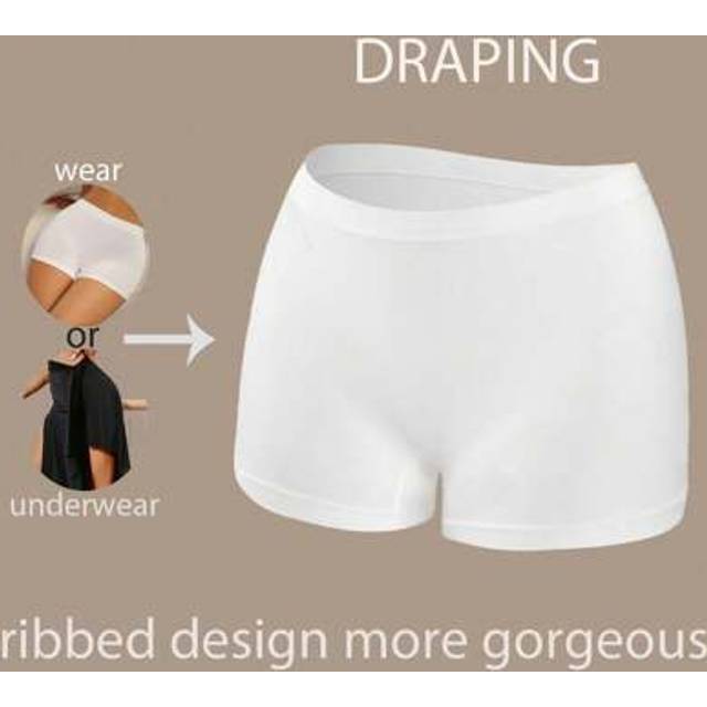 SHEIN Women&#39;s Safety Shorts Seamless Panties Mid Waist Elastic Boxer Shorts Solid Boxer Briefs Under The Skirt Panties Comfy Female Underwear Lingeries Brea