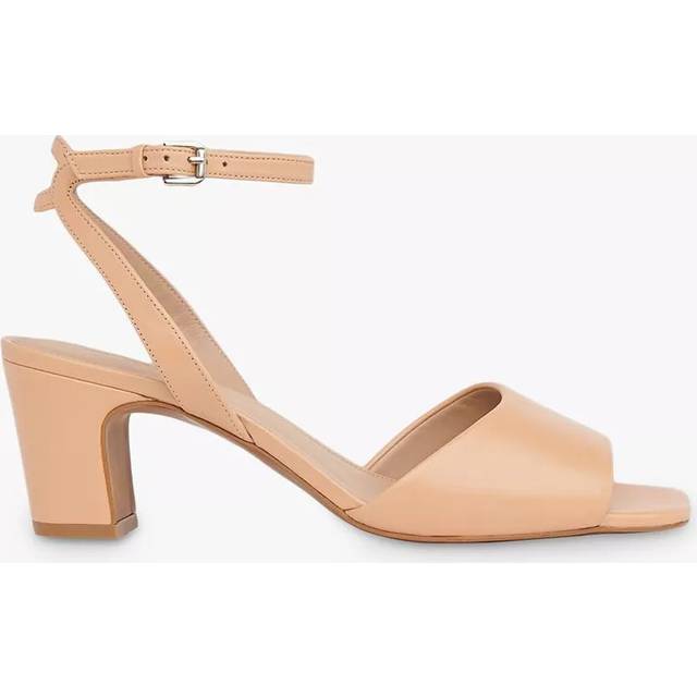 Whistles Emerson Leather Mid Block Heel Sandals, Neutral