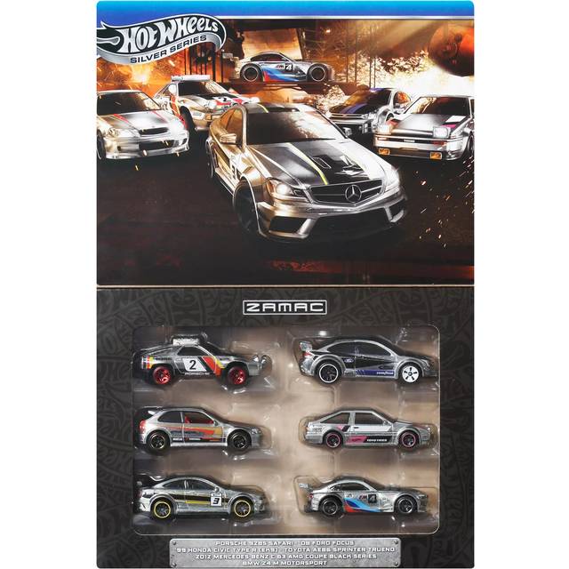 Hot Wheels Silver Series Zamac Toy Cars & Trucks, Pack of 6