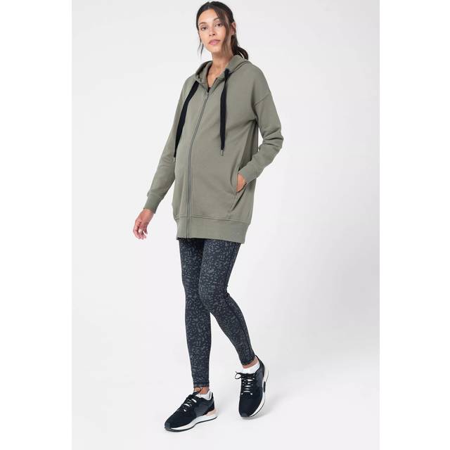 Seraphine Kristen 3-in-1 Cotton Jersey Maternity Hoodie, Khaki