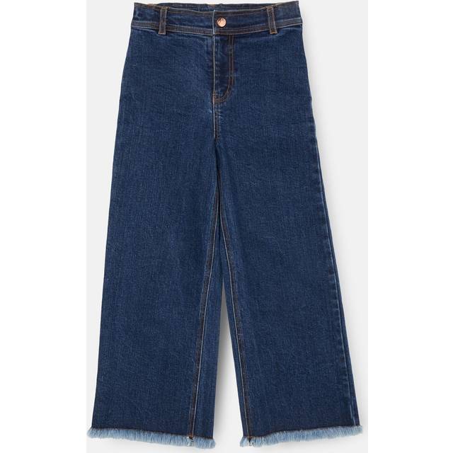 Angel & Rocket Kids' Heart Pocket Cropped Wide Leg Jeans, Blue