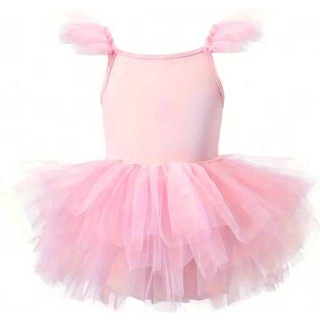 SHEIN 1pc Girls Lovely Elegant Princess Sweet School Ballet Tulle Flounce Strappy Tutu Dress, Costume For Party, Birthday, Beach Holiday, Dance Performance,