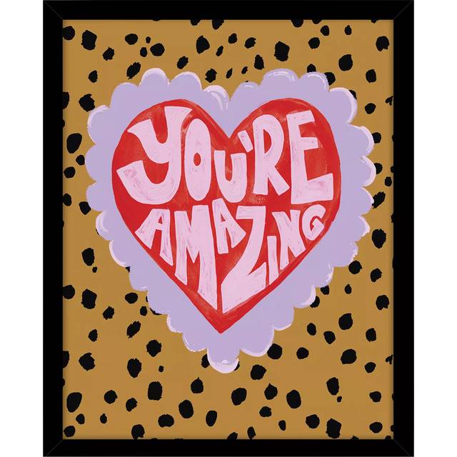 John Lewis Eleanor Bowmer 'You're Amazing' Framed Print, 32 x 26cm, Red/Multi