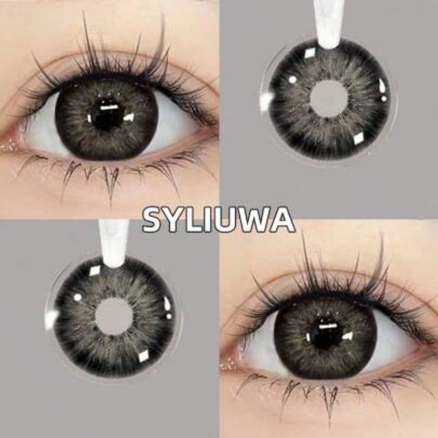SHEIN 1 Pair Black Soft Disposable Cosmetic Contact Lenses, 1 Year Lifespan, Suitable For Daily Use And Carrying
