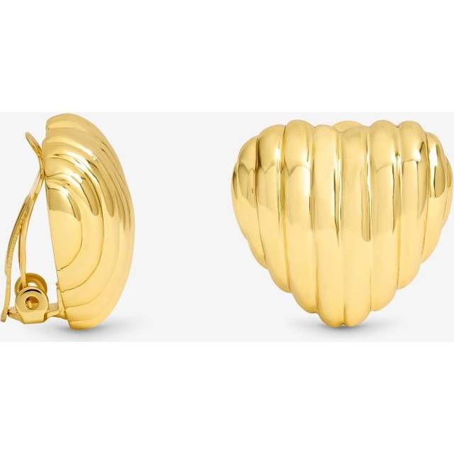 Jon Richard Jon Richard Ridge Puff Heart Clip Earrings