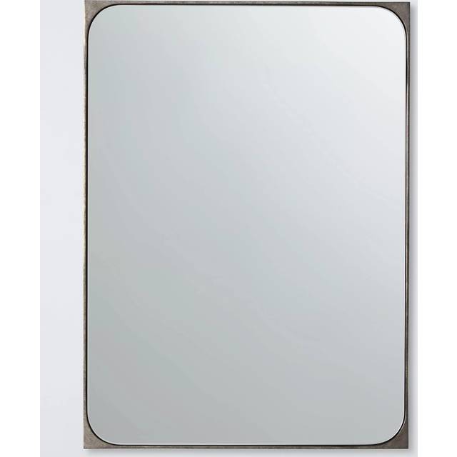 John Lewis Distressed Metal Frame Wall Mirror, 70 x 50cm, Antique Silver