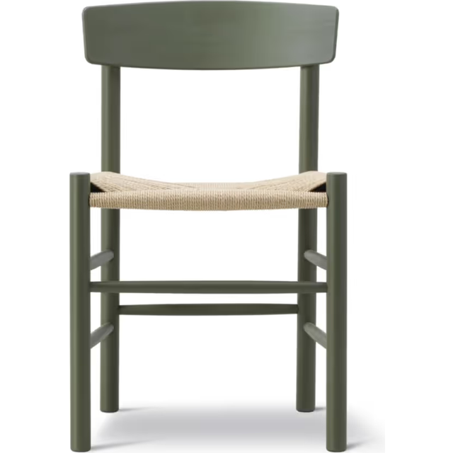 Fredericia Furniture J39 Mogensen Khaki Green Beech / Natural Paper Cord Køkkenstol 77cm