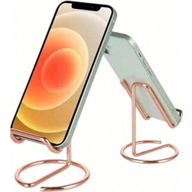 SHEIN 1pc Simple Desktop Phone Stand, Metal Iron Alloy Material Phone Stand, Suitable For Living Room, Bedroom, Office Desk, Study, Etc. Back To School