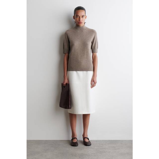 Cotton Pencil Skirt - White - 34
