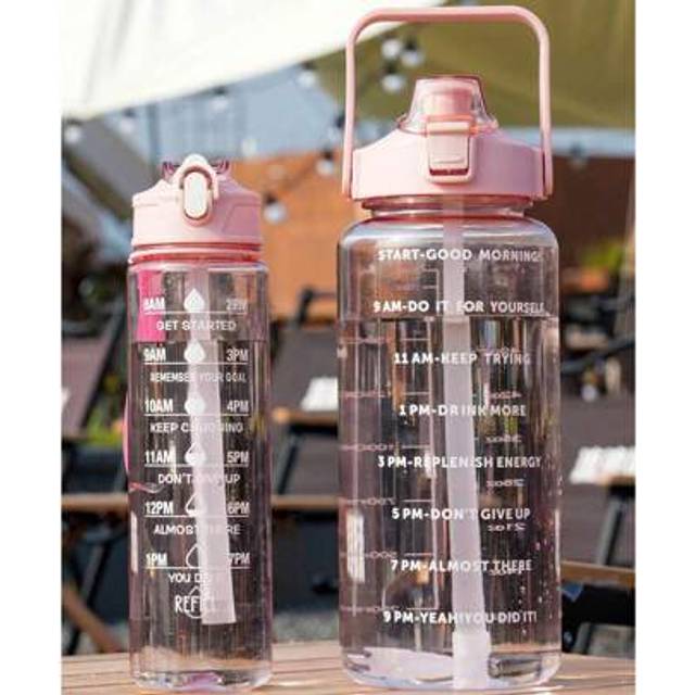 SHEIN 1pc New Plastic Water Bottle Summer Large Capacity Sports Fitness Kettle Summer Portable Water Cup
