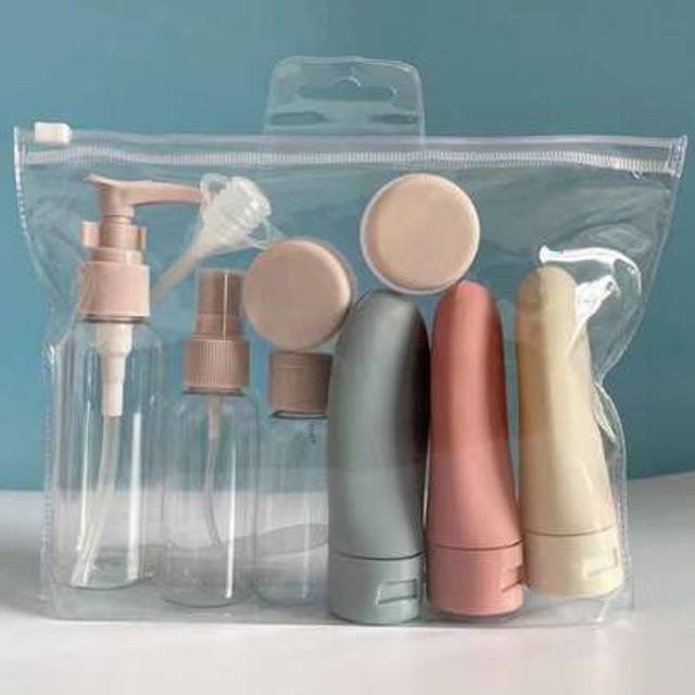 SHEIN 11pcs 60ml Travel Cosmetic Lotion Refillable Bottle Set Cosmetic Empty Liquid Container Travel Essentials Bottle Soap Dispenser Squeeze Bottle Airplan