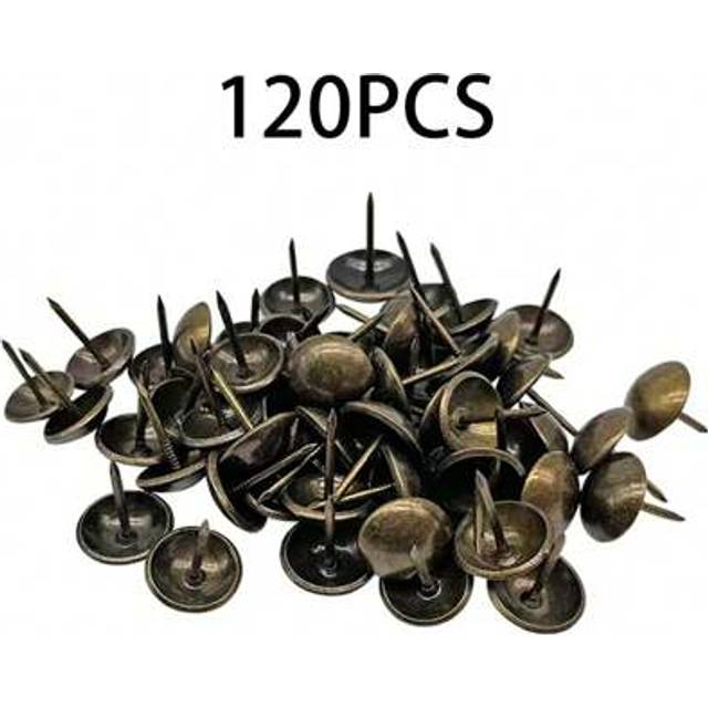 SHEIN 120pcs/Pack Antique Upholstery Nails 11x17mm, Vintage Decor Tacks For Armchairs, Furniture, Sofas, Beds, Doors