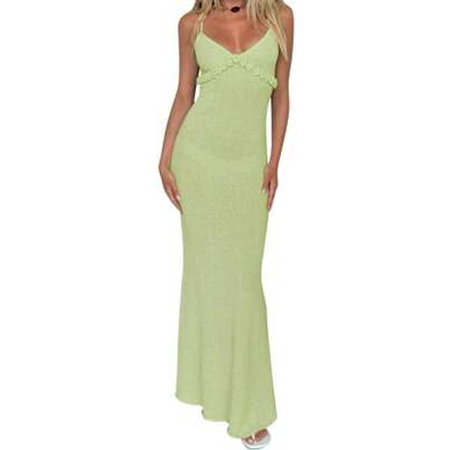SHEIN Women Sleeveless Knit Dress Summer Crochet Flowers Cross Straps Backless Bodycon Party Dress For Streetwear