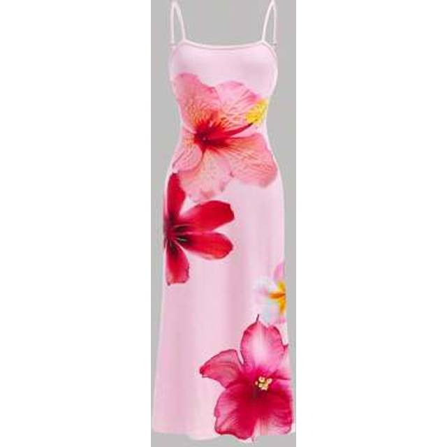 SHEIN Tween Girls Floral Print Snug Fit Comfortable Casual Sling Dress