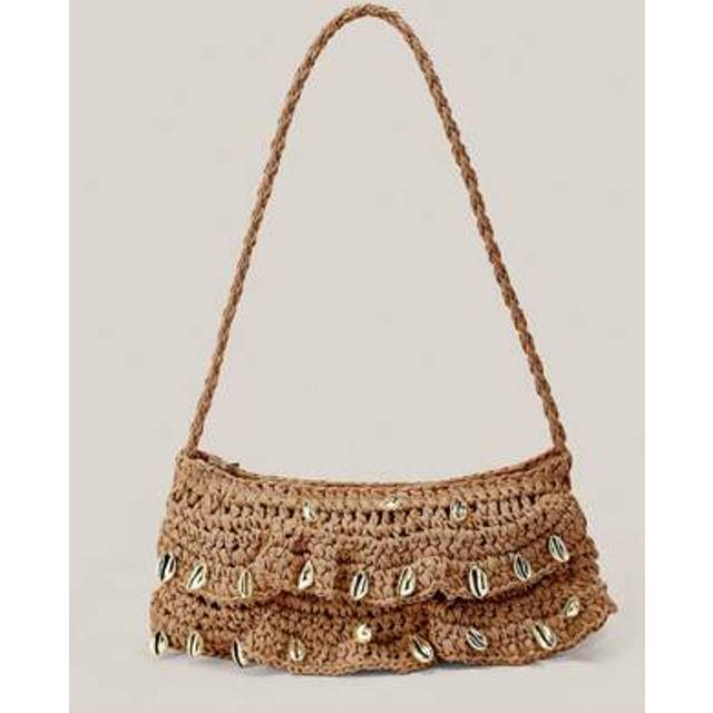 SHEIN Straw Shoulder Bag For Women Summer Straw Woven Beach Bag Small Straw Clutch Handbag Phone Wallet Purse, Sweet And Fashionable, Lightweight And Stylis