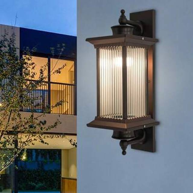 SHEIN Traditional Vintage Retro Style Outdoor Wall Light Garden Glass Lantern Lamp UK