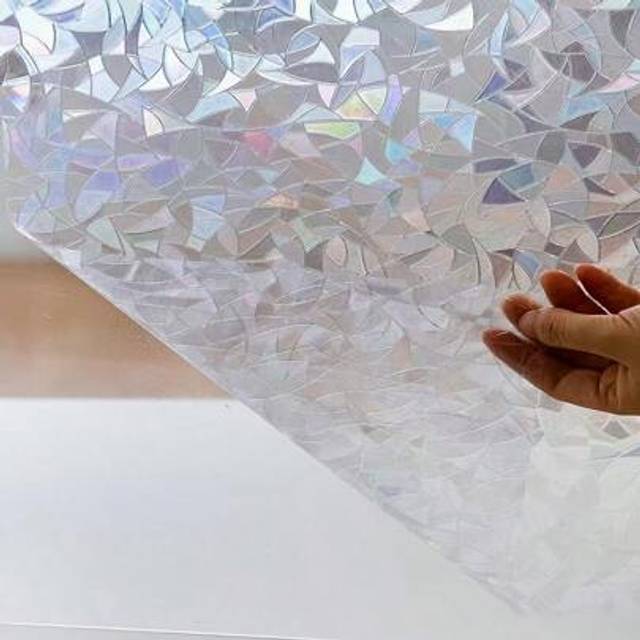 SHEIN 1 Roll Colorful Privacy Glass Sticker, Rainbow Effect Sunscreen Static Cling Window Film Room Decor Home Decor Wall Decor Bathroom Decor Wall Art Kitc