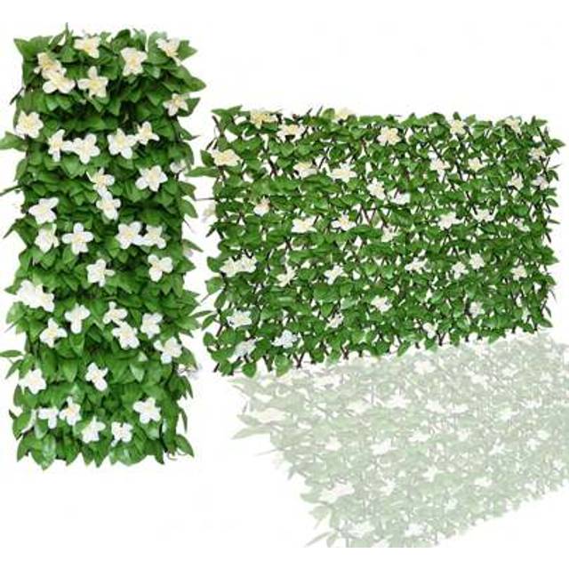 SHEIN 1pc Expandable Fence Privacy Screen For Balcony Patio Outdoor,Artificial Privacy Screen Decor,Faux Ivy Fencing Panel For Outdoor Wall,Backdrop Garden