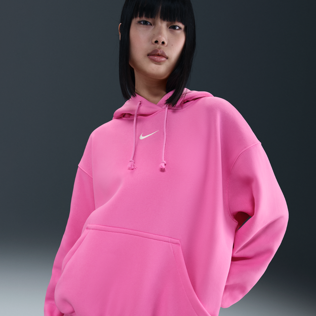 Nike Womens Sportswear Phoenix Fleece Oversize Hoodie - Pink - Size XL