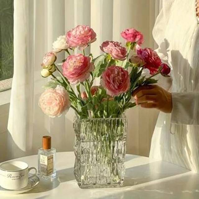 SHEIN 1PC/3PCS Artificial Austin Rose Bundle Simulation Peony Long Stem Artificial Flower Suitable For Home Vase Office Wedding Engagement Flower Arrangemen