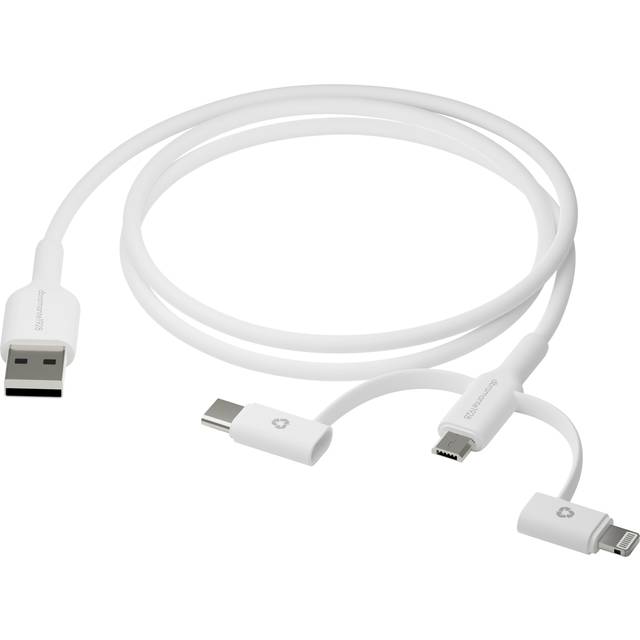 dbramante1928 Re-charge - 3in1-kabel-USB A till USB-A,C & Lightn-W