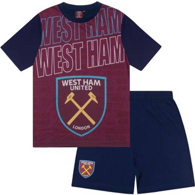 (Claret, 2-3 Years) West Ham United Boys Pyjamas Short Kids OFFICIAL Football Gift