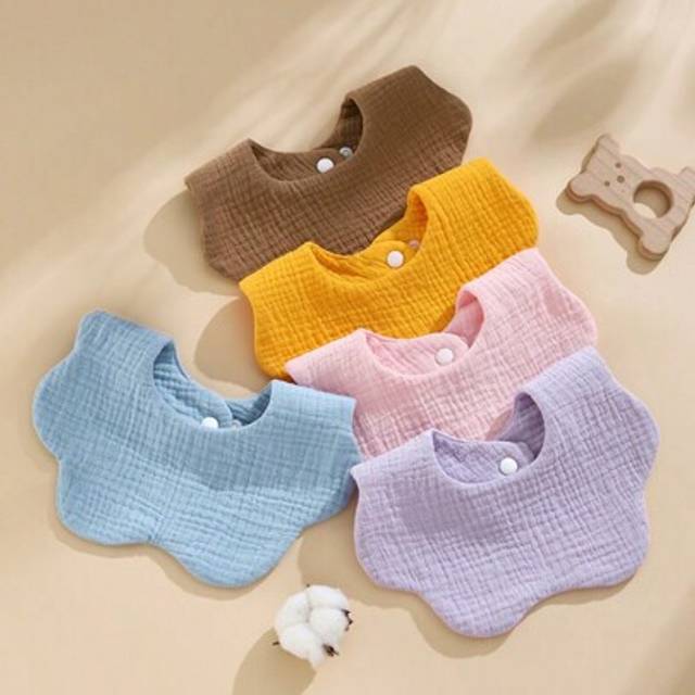SHEIN Plain Infant Bibs Soft Baby Bibs, 100% Soft Gauze 4-Layer Baby Drooling Bibs Soft & Absorbent Muslin Bibs For Teething Drooling For Unisex