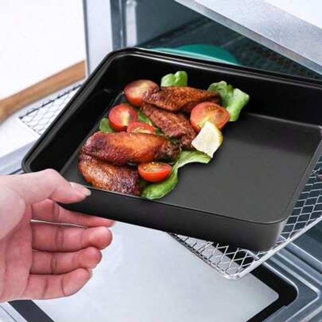 SHEIN 4pcs/1pc Non-Stick Baking Tray Set, Deep Rectangular Baking Pan, Baking Sheet For Cake, Bread, Cookies, Brownies, Easy To Clean