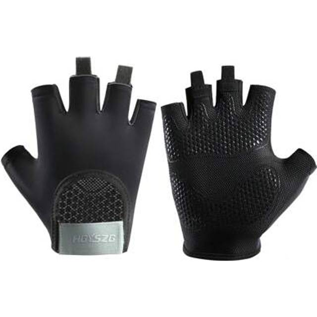 SHEIN 1pair Outdoor Fitness Anti-Slip Half-Finger Gloves,Suitable For Cycling,Riding Motorcycle And Skiing,Black Gloves
