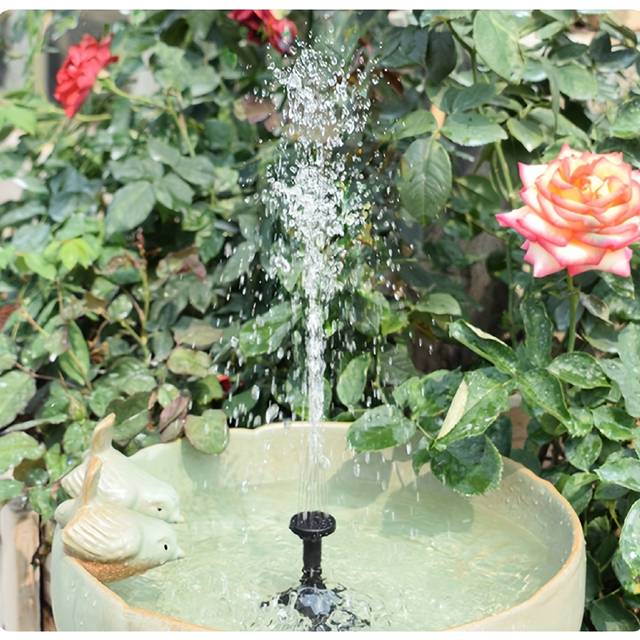 TEMU Leclstar Solar Bird Bath Fountain Pump, Solar Powered Floating Fountain Pump, Solar Fountain With 8 Nozzle, 8 Different Spray Styles, , Extended Line , For Garden, Pond, Patio, Courtyards